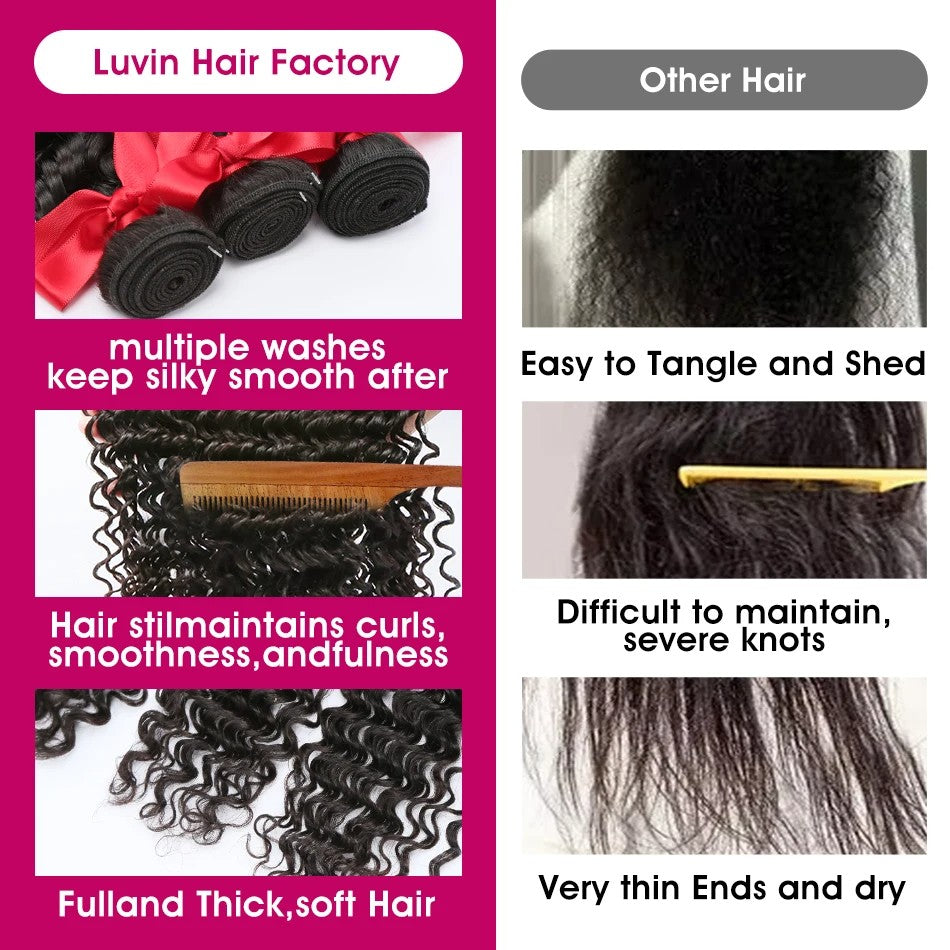 Pacotes de Cabelo Humano Ondulado Profundo de 32 36 40 Polegadas Cabelo Brasileiro Remy Virgem para Mega Hair Cacheado 1/2/3/4 Pacotes de Mega Hair com Preços Promocionais