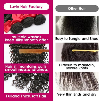 Pacotes de Cabelo Humano Ondulado Profundo de 32 36 40 Polegadas Cabelo Brasileiro Remy Virgem para Mega Hair Cacheado 1/2/3/4 Pacotes de Mega Hair com Preços Promocionais
