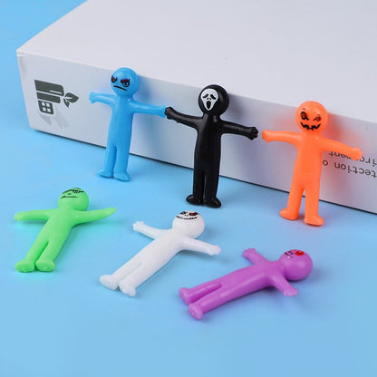 12-36Pcs Funny Little Man Halloween Stretchy Toy Kids Halloween Birthday Party Favors Goodie Bag Trick or Treat Bucket Filler