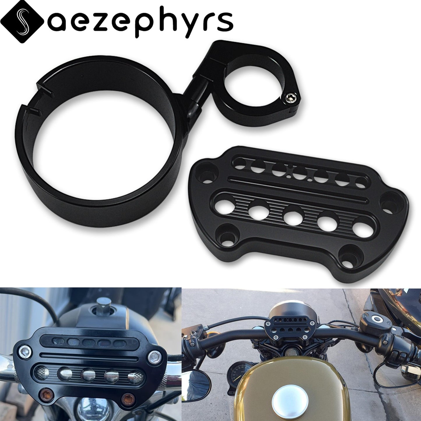 Capa de Suporte de Velocímetro Lateral/Remoção para Motocicleta Braçadeira Superior Guidão Riser Mount para Harley Sportster Iron XL883 Forty-Eight 95-20