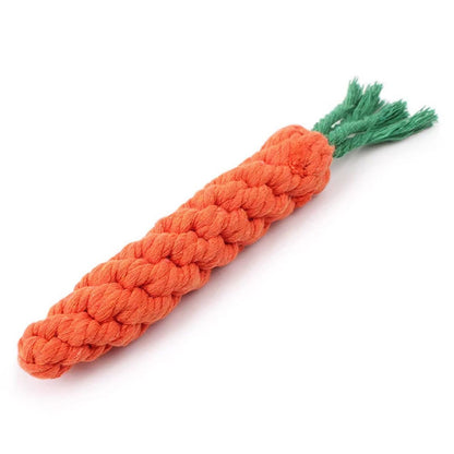 1 Peça Cenoura Corda Mordedor Brinquedos para Cães Brinquedos Seguros Duráveis Trançados para Cães Mordedores Resistentes para Filhotes Molares Limpeza de Dentes Corda de Algodão