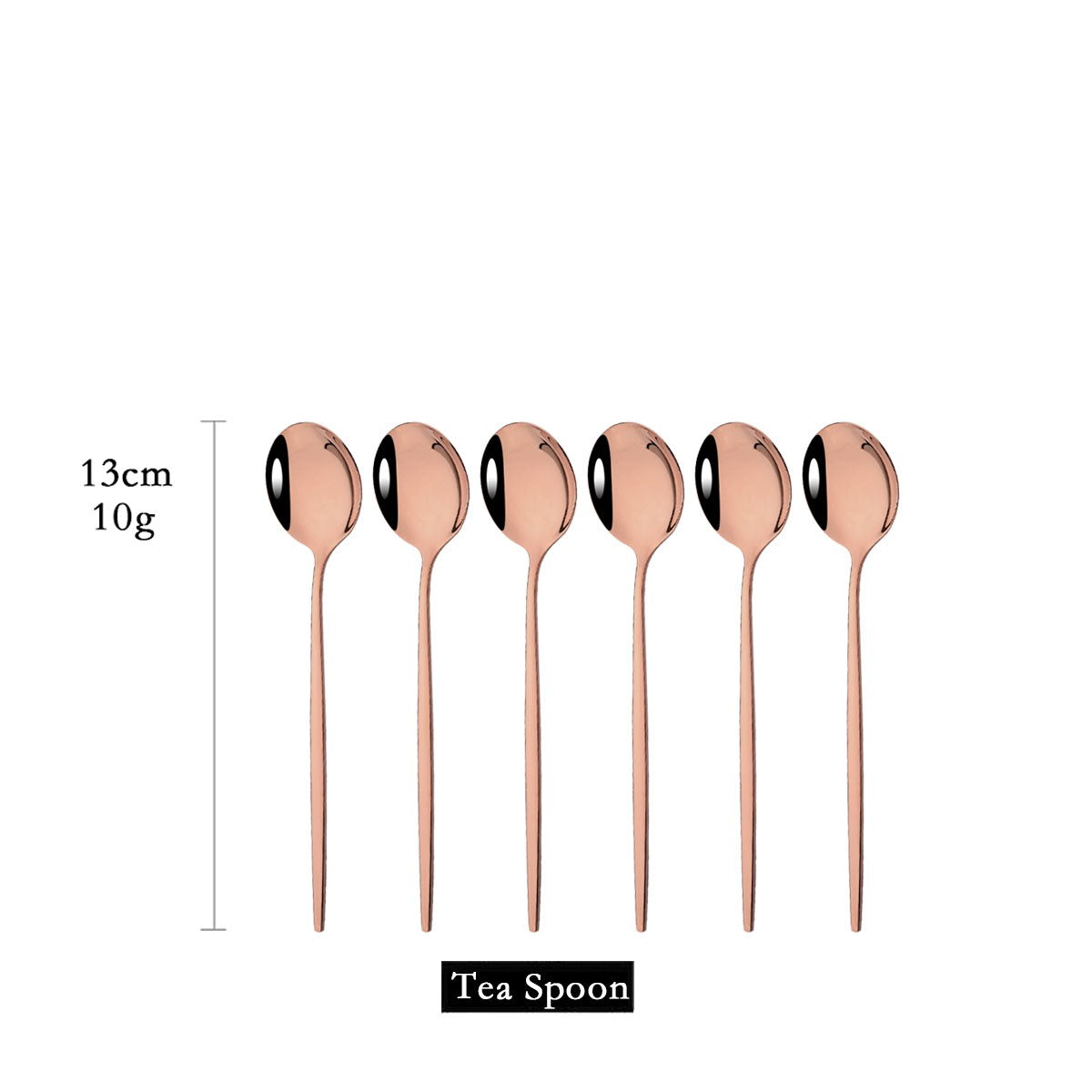 6Pcs/Set Teaspoon Stainless Steel Flatware Colorful Cake Fruit Spoons Dessert Small Coffee Spoon Snack Kitchen Dinnerware Tools