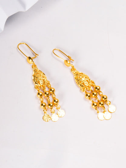 AU999 24K Gold Women's Ear Hanging Earrings - Elegant Dangle Jewelry