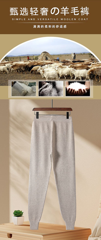 Men's Pull Wool Underwear Pants High Waisted Elastic Thermal Tights Leggings Warm Fleece Inner Wear Underpants Man Clothing