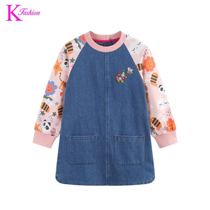 Girls Dress For Kids 4-8 Y New Children's Princess Dress Denim Children's Fashion Clothing