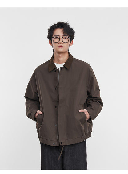 American Retro Men's Fashion Jacket 2025 Spring and Autumn New Loose Solid Color Lapel Workwear Top Men's Jacket