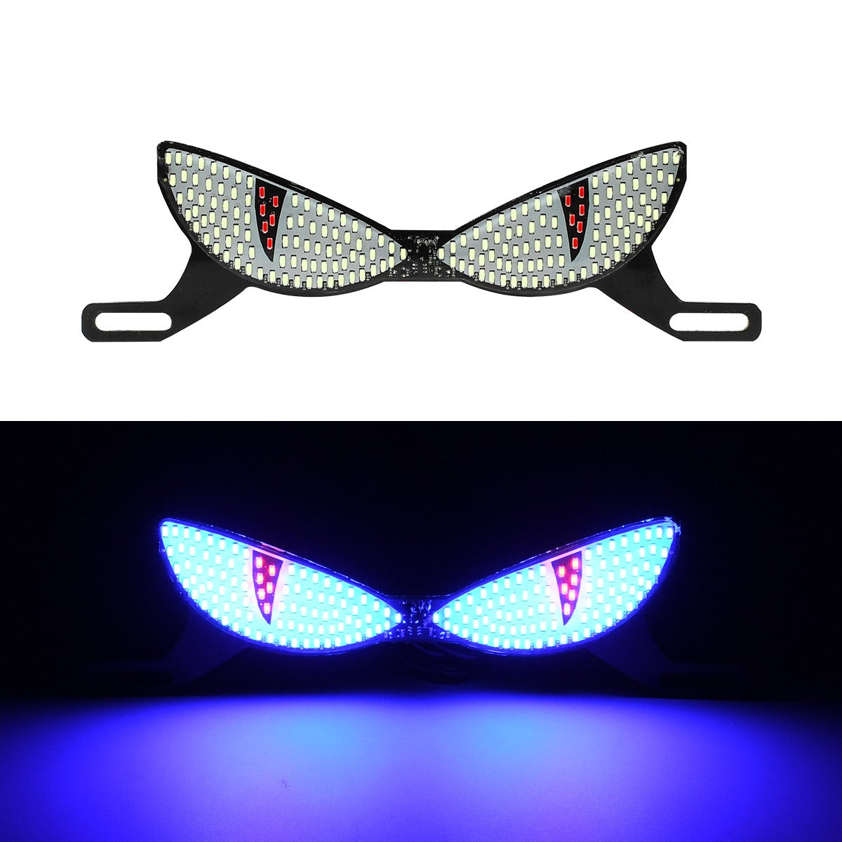1 Par Luz de Placa de Moto Lanterna Traseira Modificada Lâmpada de Atmosfera Decorativa LED Olho de Diabo Strobo Luzes Únicas 12V Universal