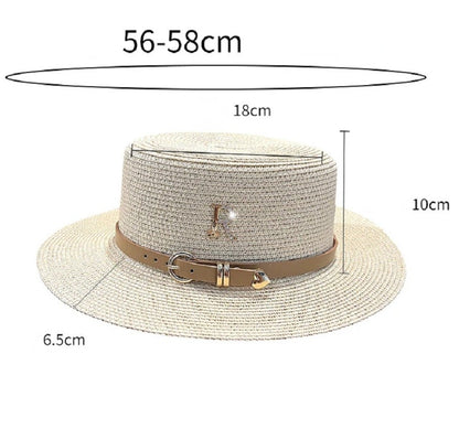 Rhinestone Straw Hat Women's Summer Beach Sunshade Hat Braided Straw Sunblock Hat French Belt Vintage Top Hat Sun Hats For Women