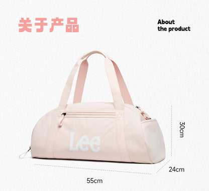 LEE Dry Pocket Sports Fitness Gym Bag for Women Men Large Capacity Waterproof Oxford Duffel Luggage Travel Bag Shoe Compartment