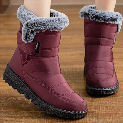 Women's Boots 2025 Trend Snow Boots With Fur Winter Shoes Woman Low Heels Footwear Winter Boots Women Combat Middle Botas Mujer