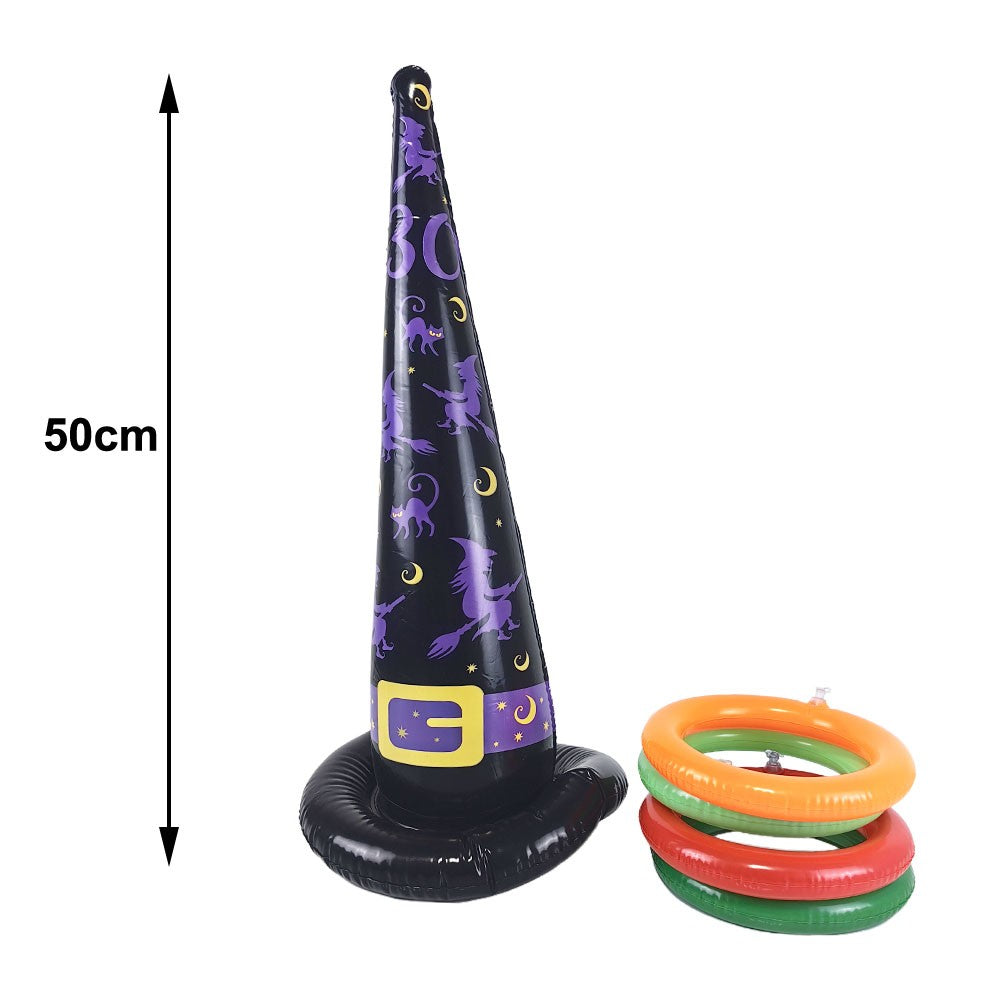 Halloween Party Fun Throwing Game Inflatable Witch’s Hat Indoors Outdoors Family Gathering Toss Game
