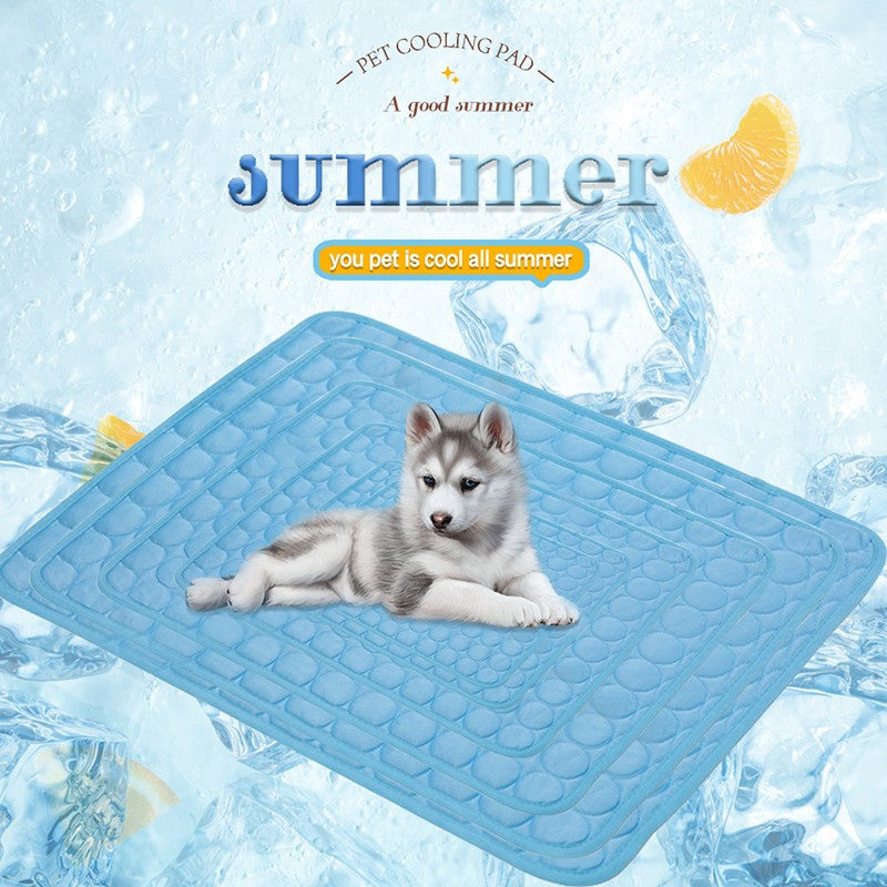 Tapete Gelado para Cães e Gatos, Colchonete Refrescante de Seda Gelada e Antiumidade para Animais de Estimação, Almofada para Dormir no Verão, 5 tamanhos