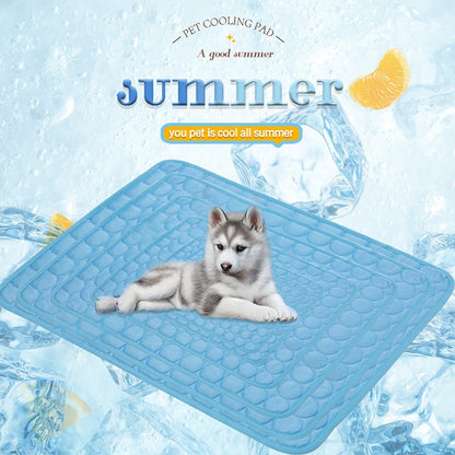 Tapete Gelado para Cães e Gatos, Colchonete Refrescante de Seda Gelada e Antiumidade para Animais de Estimação, Almofada para Dormir no Verão, 5 tamanhos