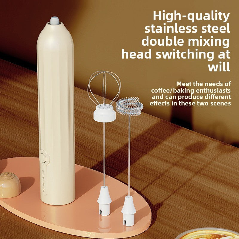 Electric mixer, handheld egg beater, dessert cake cream maker, 3-speed portable beverage coffee machine, kitchen milk frother