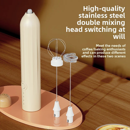 Electric mixer, handheld egg beater, dessert cake cream maker, 3-speed portable beverage coffee machine, kitchen milk frother