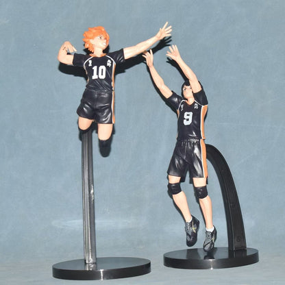 Anime Haikyuu Tobio Kageyama Shoyo Hinata Boneco Competição Nacional Posição de Salto na Rede 1/8 Modelo Brinquedo Presente Boneco de Ação 26cm