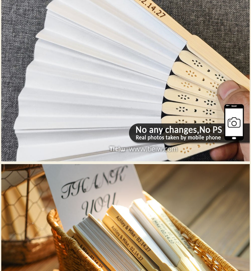 Personalized Wedding Fans Custom Hand Fan For Bridal Shower Beach And Summer Wedding Favors Rustic And Elegant Wooden Paper Fans