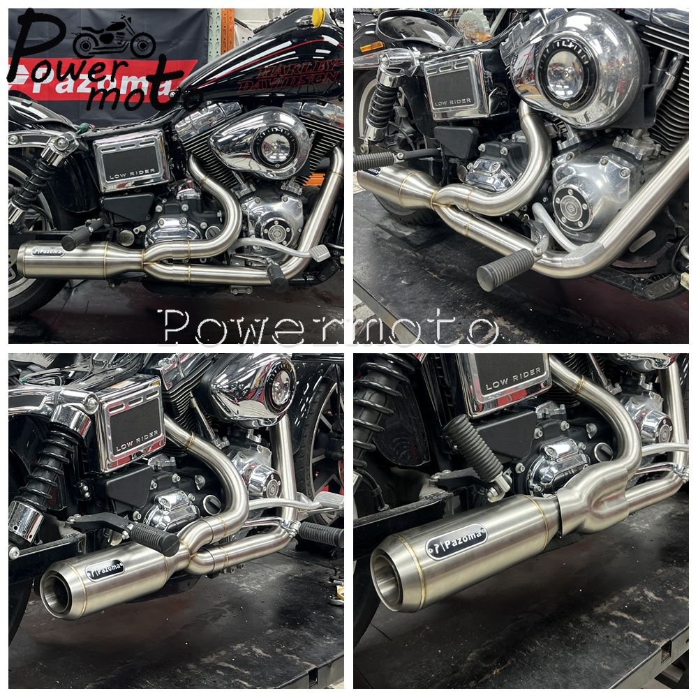 Motorcycles 2-Into-1 Exhaust Muffler Pipes Tube For Harley Dyna Fat Bob Low Rider S Street Bob Wide Super Glide FXD 2006-2017