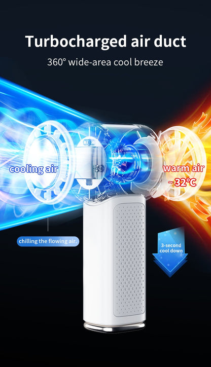 Mini Ar Condicionado Portátil Climatizador Evaporativo Recarregável USB 2000mAh Ventilador de Mão para Acampamento ao Ar Livre Mini Aparelho de Ar Condicionado
