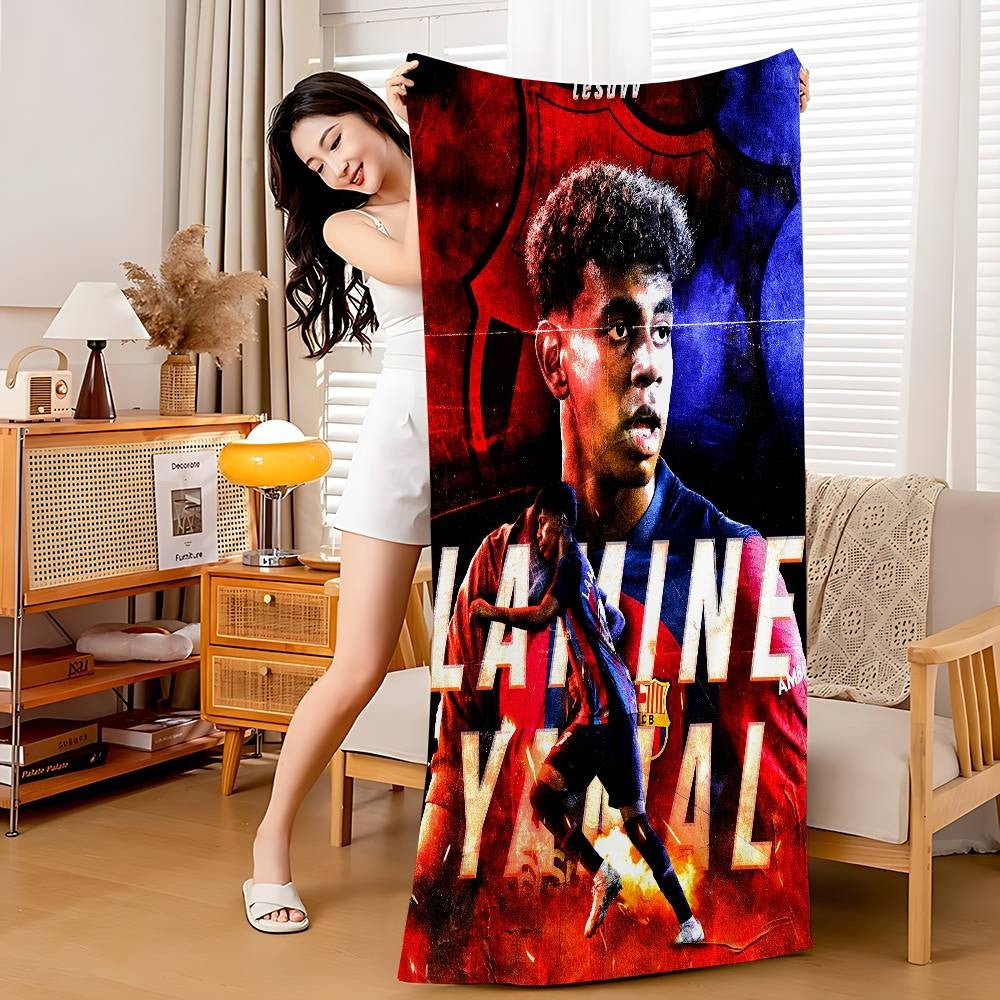 Popular Football Stars L-Lamine Y-Yamal Microfiber Beach Towel Absorbent dry Soft Yoga Swimming Resort Mountain Climbing Towel