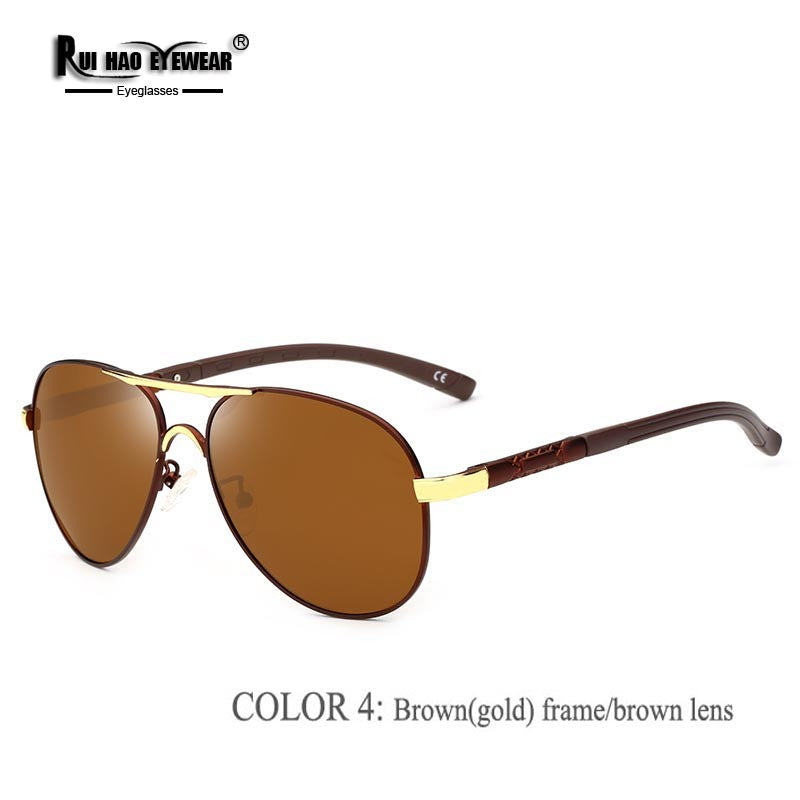 Outdoor Driving Sunglasses Mens Fashion Pilot Polarized Sun Glasses Men Women Polycarbonate Lenses 0945