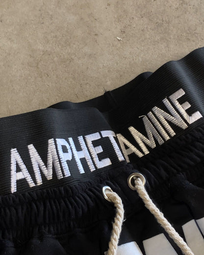 Y2K trendy Gothic English letter embroidered printed striped men sportswear pants retro Harajuku high Street punk casual pants