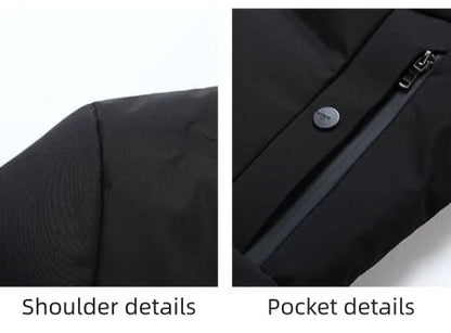 Men's Big & Tall Formal Down Overcoat - Hooded Winter Dress Coat for Professional Wear (Classic Heritage Style)