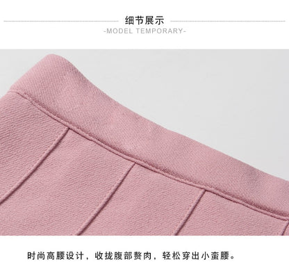 High Waist Women's Skirts Striped Pleated Elastic Waist Female Sweet Mini Dance Plaid Skirt Y2k Korean England Style