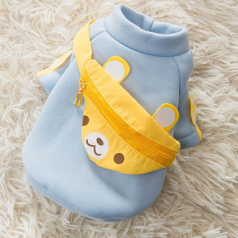 Roupas de inverno para cachorro, Moletom com capuz fofo de desenho animado, quente, para Chihuahua, Bulldog Francês, Roupa para filhotes, Casaco, Fantasia para cães de estimação