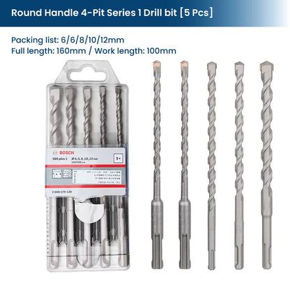 Conjuntos de Brocas Bosch SDS Plus para Martelete para Concreto Diâmetro 6-12mm Cabo Redondo Acessórios para Martelete Perfurador