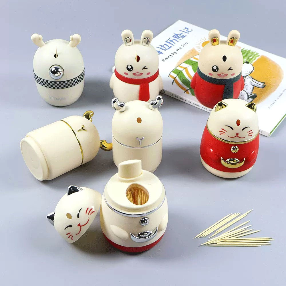 Silicone World Auto Pops-Up Toothpick Box Detachable Toothpick Storage Box Dispenser Home Automatic Push-type Toothpick Holder
