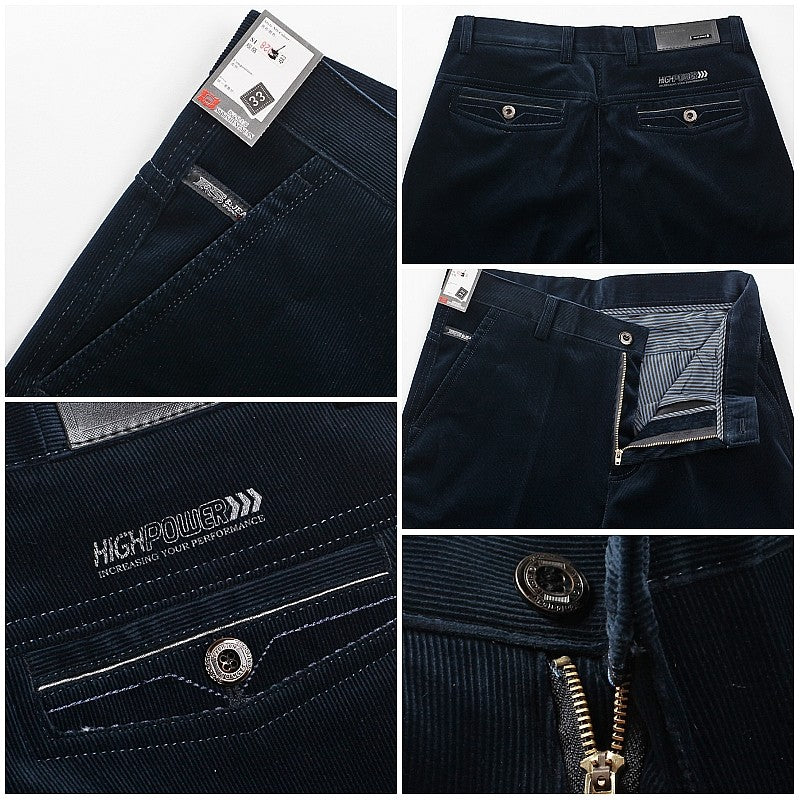 Corduroy pants loose joggers middle-aged men dad installed in autumn and winter 2023 men's casual Trousers for men streetwear