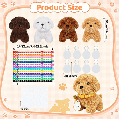 8-24Set Adopt a Puppy Party Favors Teddy Dog Bulk Adjustable Dog Collars with ID Card for Kids Toys Graduation Birthday Gifts