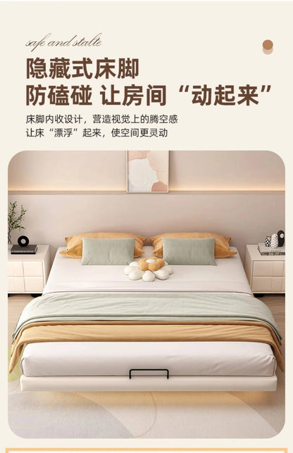 Estrutura de Cama King Size Quarto de Casal Queen Moderna de Luxo Preta Estrutura de Cama de Metal Lounge Cama Elástica Pula Móveis que Economizam Espaço