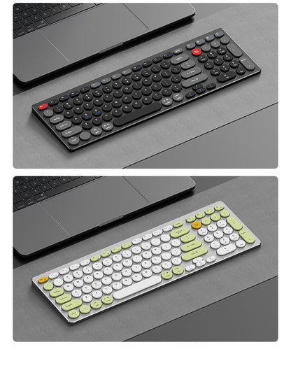 98-Key Ultra-Thin Aluminum Silent Keyboard with Scissor-Switch, Tri-Mode BT/2.4G/Type-C Connectivity&Ergonomic Design for Typing