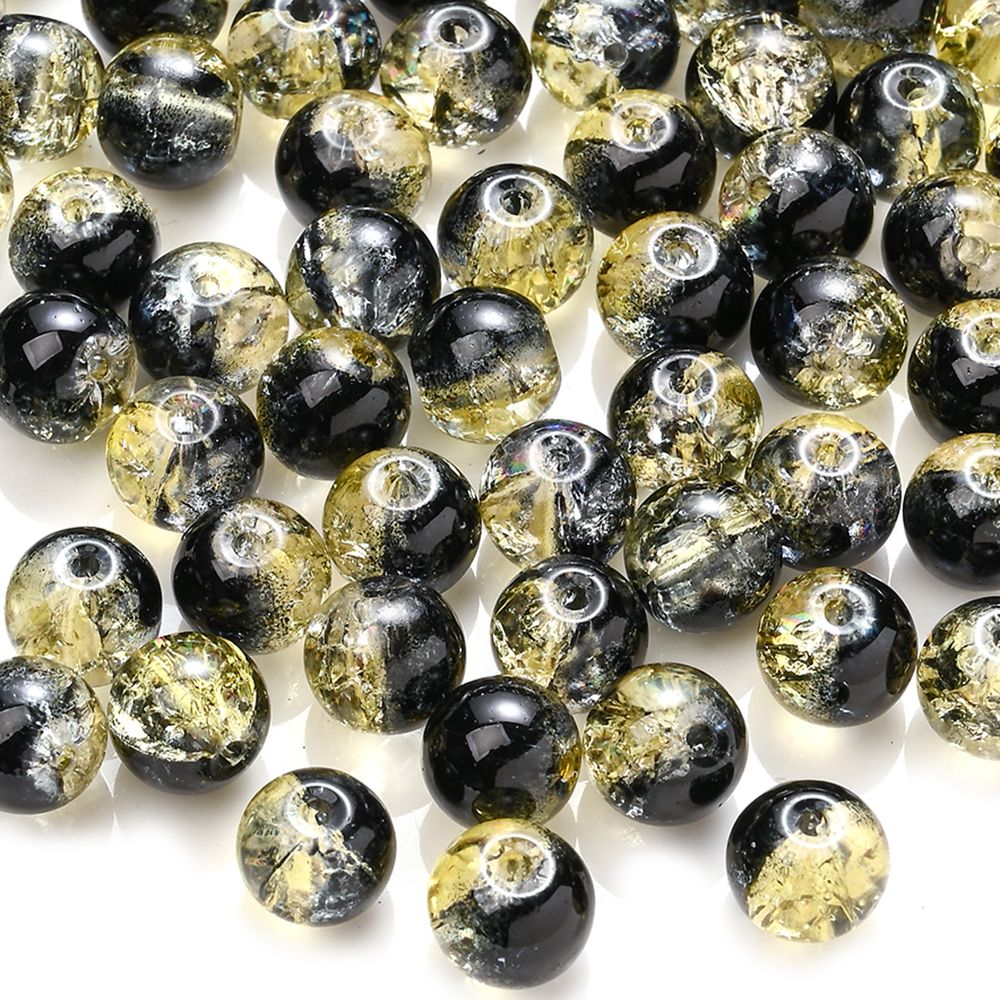 100pcs 8mm Christmas Crystal Glass Crack Beads Red and Green Gradient Spacer Beads for DIY Bracelet Necklace Jewelry Making