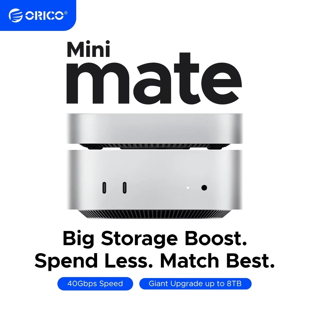 Dock de mesa ORICO MiniMate com expansão de armazenamento SSD externo de 40 Gbps para MacMini 4 com armazenamento SSD de 512 GB 1 TB 2 TB 3 TB 4 TB 8 TB