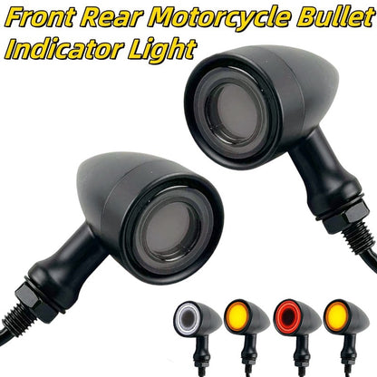 Front Rear LED Motorcycle Bullet Indicator Turn Signal Light 3 in 1 Running Brake Taillight Retro Integrated Light For Harley