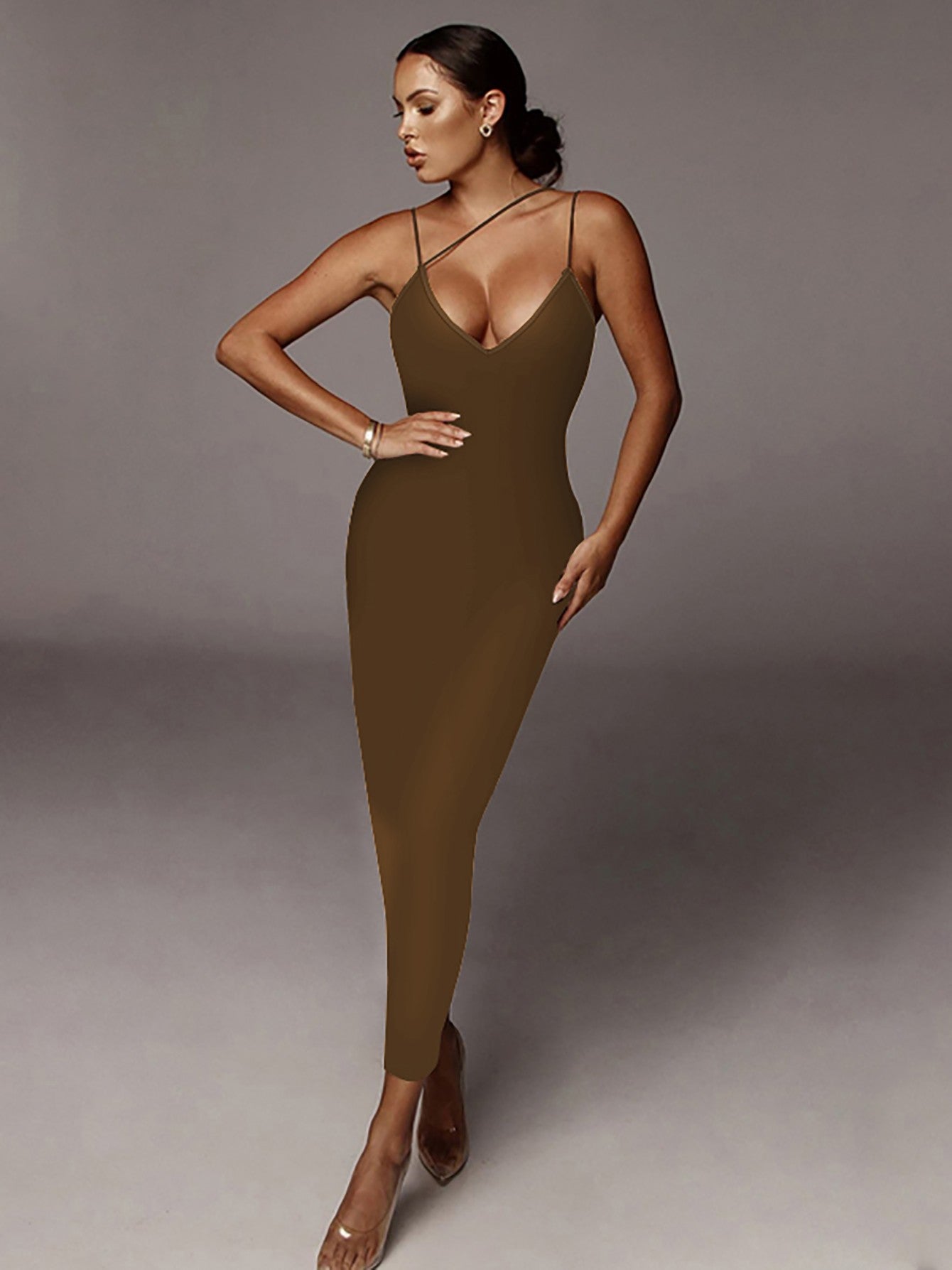 Dulzura Women Party Club Evening Streetwear Leopard Bodycon Midi Dress 2024 Summ