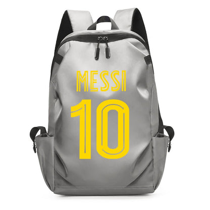 Mochila Escolar MESSI de Futebol para Meninos e Meninas, Mochila Unissex para Estudantes Universitários, Mochila para Notebook Feminina Masculina, Mochila para Adolescentes com Porta USB