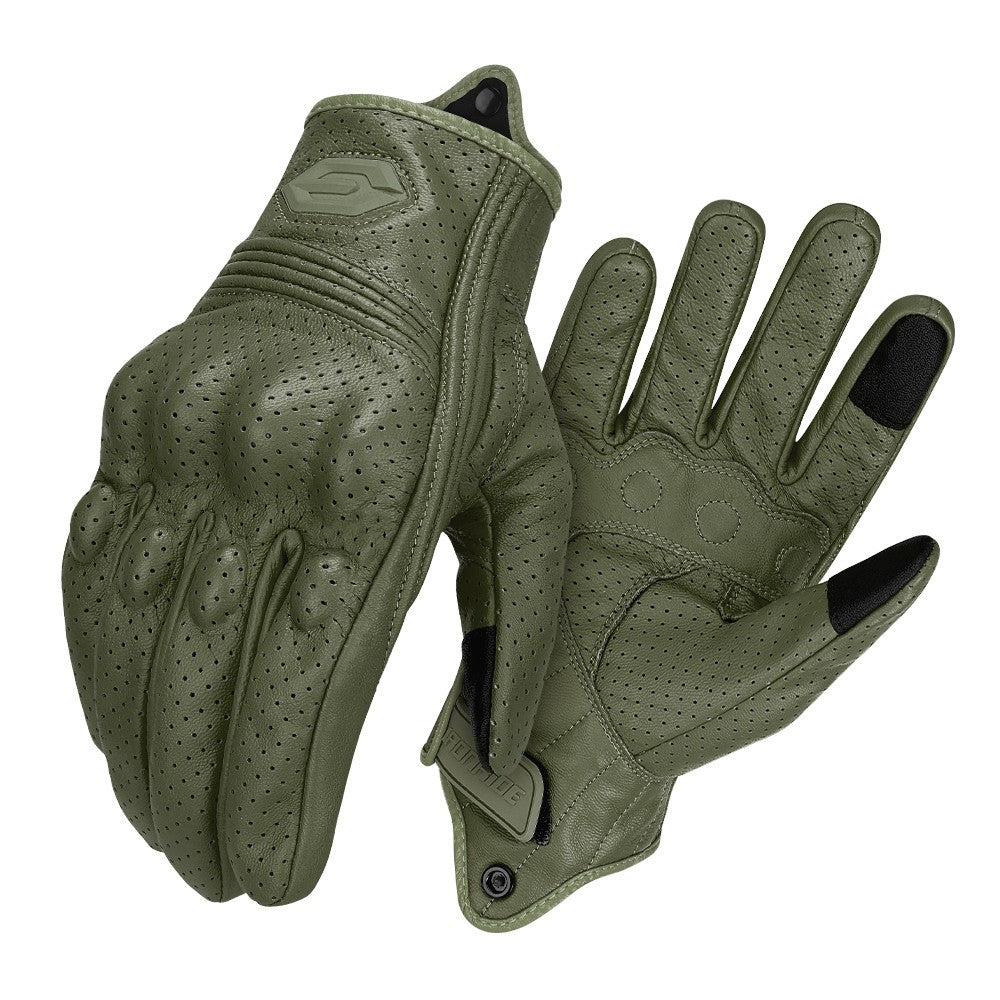 Luvas de Moto de Couro à Prova de Vento Quentes de Inverno Masculinas Antiderrapantes Luvas de Motocross com Tela Sensível ao Toque Luvas de Moto