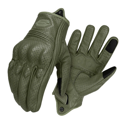 Luvas de Moto de Couro à Prova de Vento Quentes de Inverno Masculinas Antiderrapantes Luvas de Motocross com Tela Sensível ao Toque Luvas de Moto