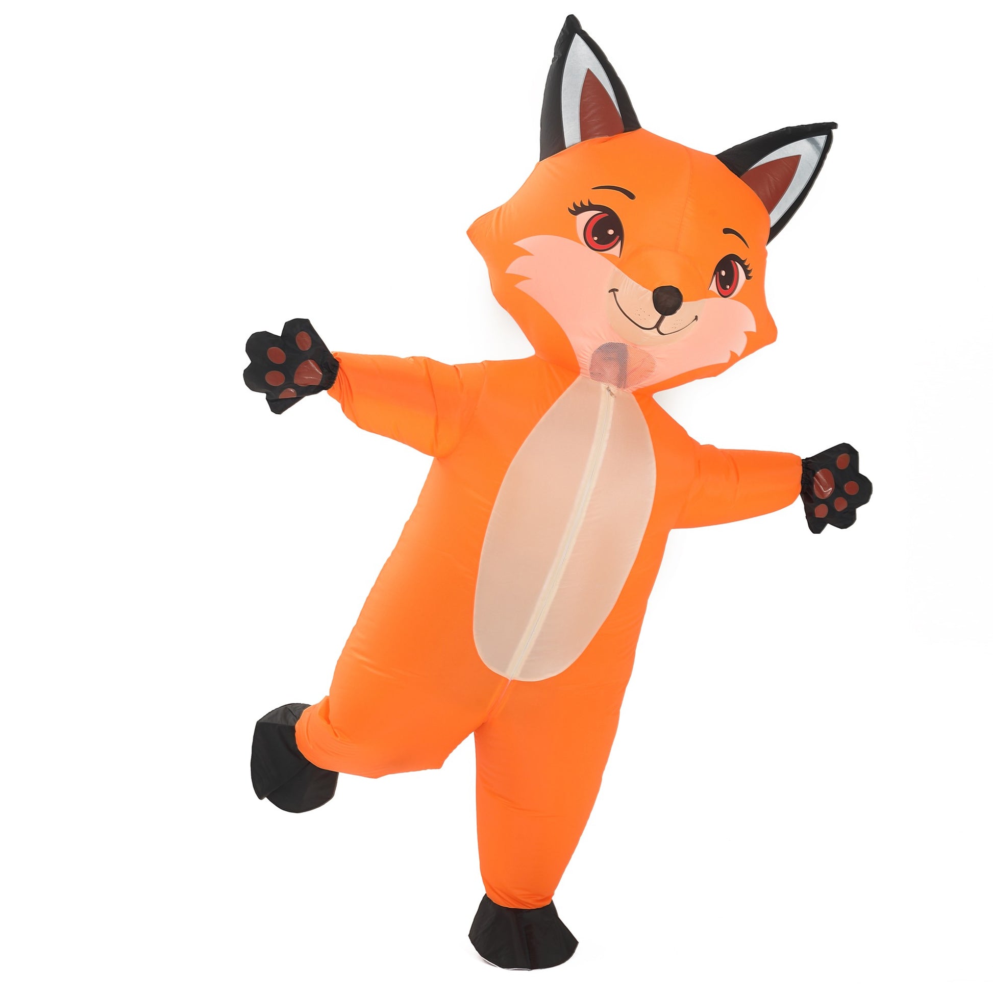 Inflatable Fox Costume Adult Blow Up Orange Fox for Adult Funny Suit for Cosplay Carnival Roleplay Fancy Halloween Party Apparel