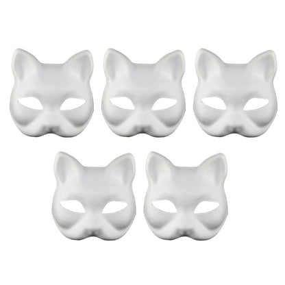 White Plastic Cat Mask, White Role-Playing Anime Party Half Costume, Diy Mask