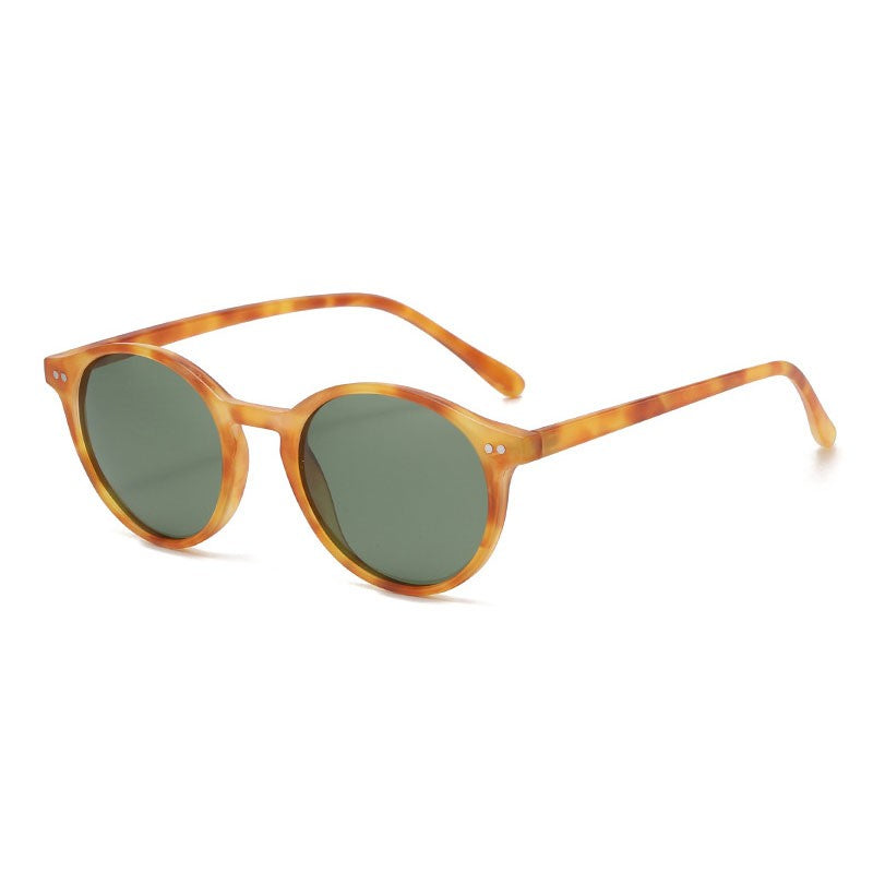 Óculos de Sol Polarizados Redondos Retrô Masculino Feminino Armação Clássica Leopardo Óculos de Sol Fashion Preto Dirigindo Masculino Feminino Goggles UV400