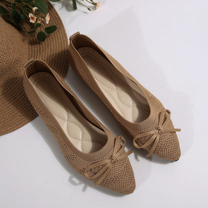 Summer 2024 New Style Pointed Toe Shallow Mouth Breathable Comfortable Casual Flats Shoes Wear-resistant Non-slip Loafers Women