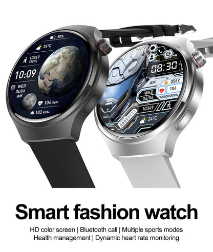 2025 New Watch 4 GT Series Smart Watch Men AMOLED Screen Heart Rate Health Monitoring Bluetooth Call Business Smartwatch Man