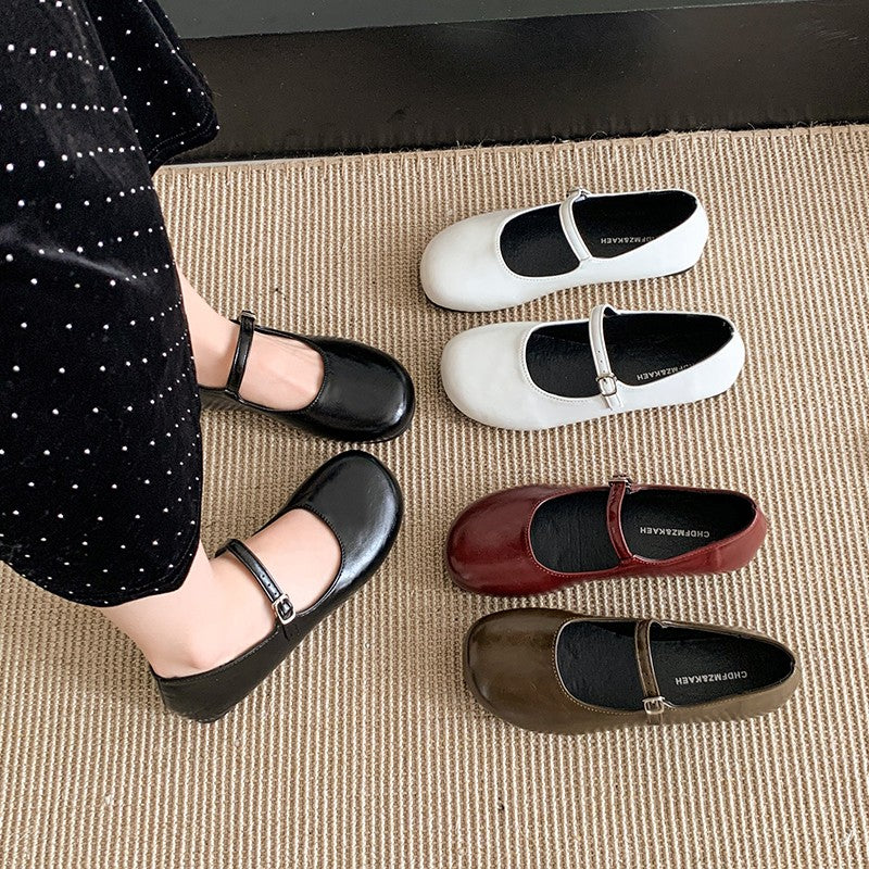 2025 New Elegant Comfortable and Versatile Woman Round Toe Lady Barefoot Flats Elegant Soft Sole Ballerina Party Mary Jane Shoes