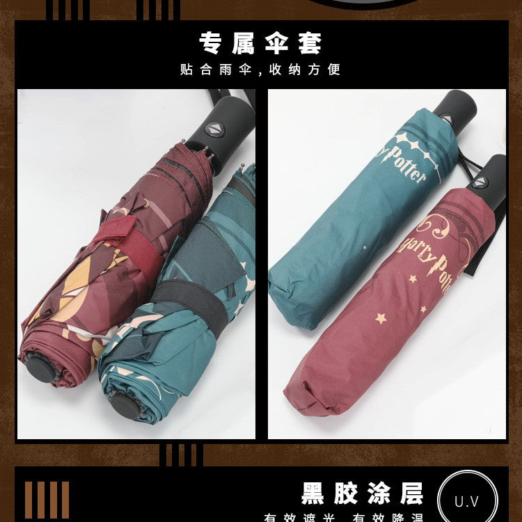 Bonecos de Anime Guarda-Chuva Harry Potter Meninos e Meninas Chuva e Sol Automático Portátil Dobrável Guarda-Sol Presente para Fãs Brinquedos