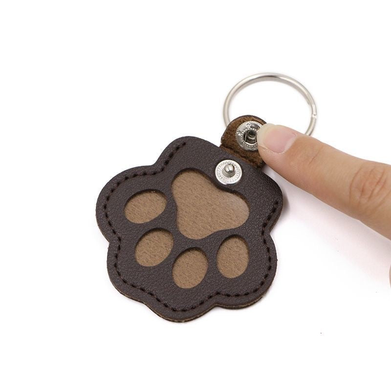 Chaveiro Memorial de Pelo de Animais de Estimação de Couro PU, Relicário de Lembrança para Pelo de Gato e Cachorro, Pingente para Guardar Pelo de Animais de Estimação, Acessórios para Pendurar em Bolsas